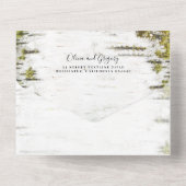 Gedekte vogelboom Heart Rustic Country Wedding All In One Uitnodiging (Achterkant)