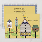 Gedekte vogelhuizen die aankondiging verplaatsen (Voorkant / Achterkant)