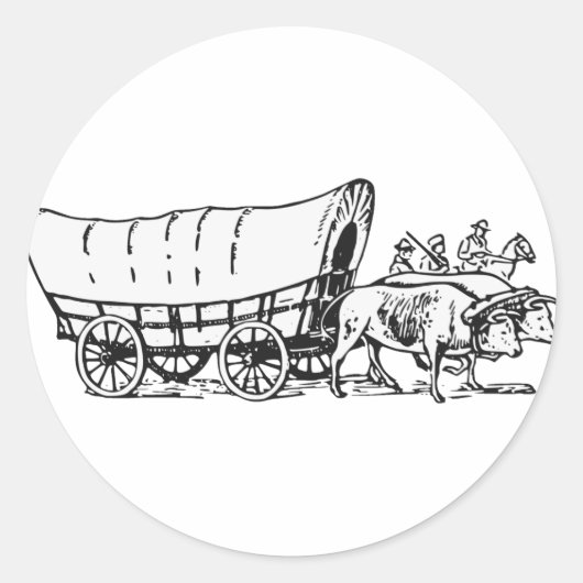 Gedekte Wagon Ronde Sticker (Voorkant)