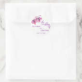 Gedekte Waterverf Paarse Floral Orchids Wedding Ronde Sticker (Tas)