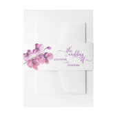 Gedekte Waterverf Paarse Floral Orchids Wedding Uitnodigingen Wikkel (Voorkant Voorbeeld)