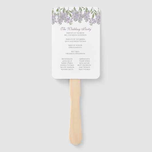 Gedekte weddenschappen met Wisteria Fan Handwaaier (Achterkant)