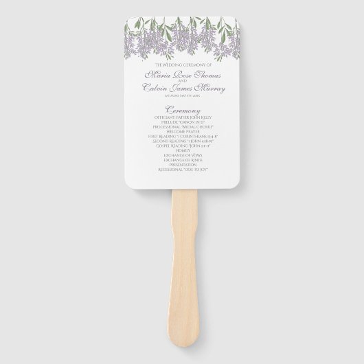 Gedekte weddenschappen met Wisteria Fan Handwaaier (Voorkant)