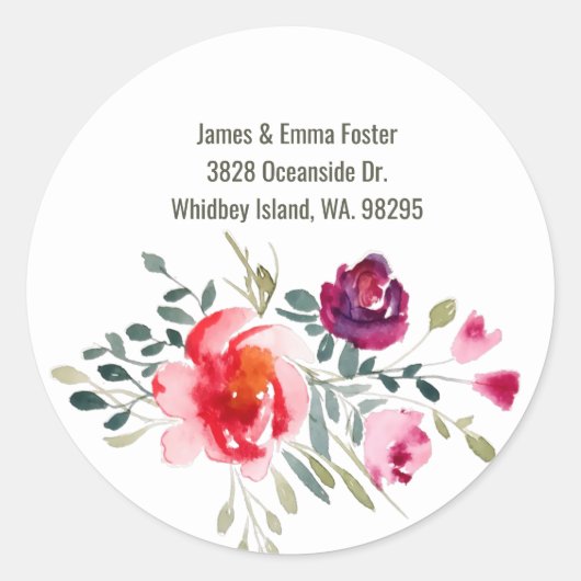 Gedekte wilde bloemen Envelope Adres Zegel (Voorkant)