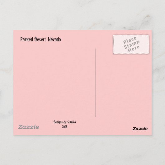 Gedekte woestijn, Nevada Briefkaart (Achterkant)