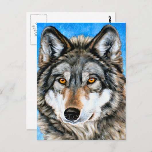 Gedekte Wolf Briefkaart (Voorkant / Achterkant)