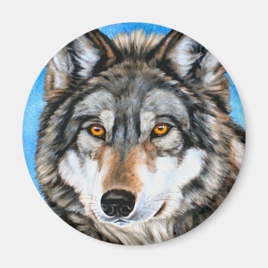 Gedekte Wolf Magneet (Voorkant)