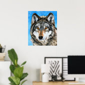 Gedekte Wolf Poster (Thuiskantoor)