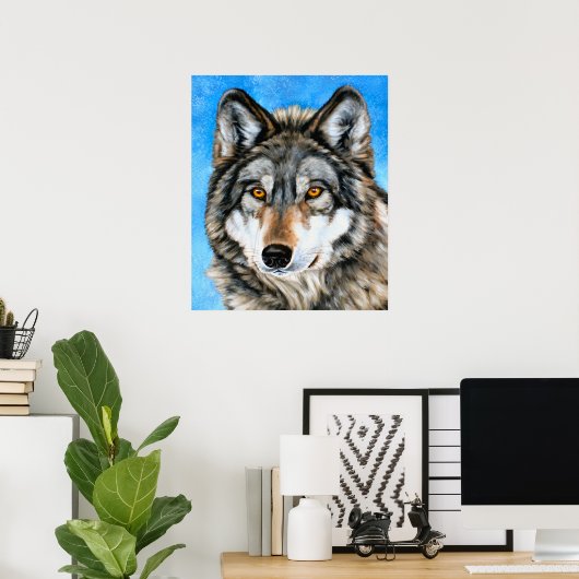 Gedekte Wolf Poster (Thuiskantoor)