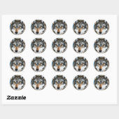 Gedekte Wolf Ronde Sticker (Vel)