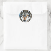 Gedekte Wolf Ronde Sticker (Tas)