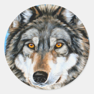 Gedekte Wolf Ronde Sticker