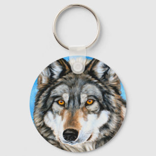 Gedekte Wolf Sleutelhanger