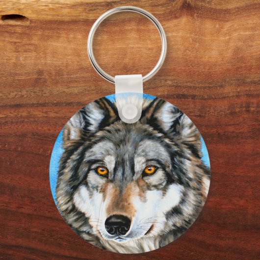 Gedekte Wolf Sleutelhanger (Voorkant)