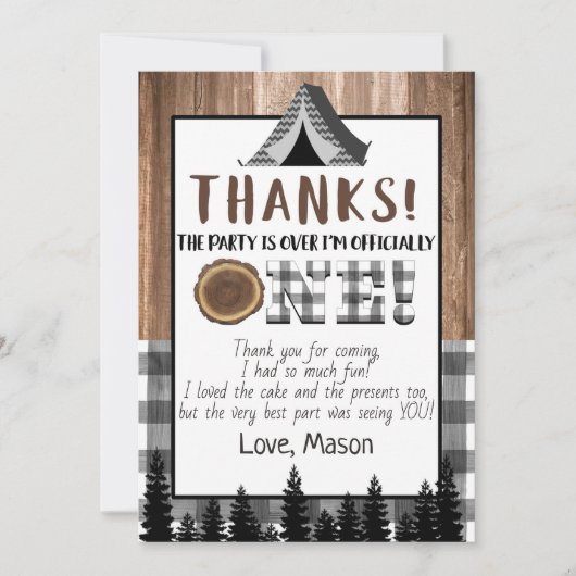 Gedekte zwarte en blanke één gelukkige Camper Dank Kaart (Voorkant)