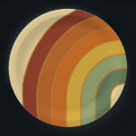 Gedemd achtergelaagde regenboog papieren bordje<br><div class="desc">Retroregenboogontwerp. Regenbooglagen in gedempte kleuren,  oranje,  rood en groen. Groovy retro 70 regenboogcadeaus,  thuisdecor.</div>