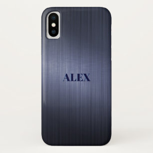 Gedemd blauw metalen borstel aluminium blik Case-Mate iPhone case