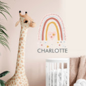 Gedemd Blush Roze regenboognevelwand Decale naam Sticker