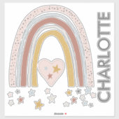 Gedemd Blush Roze regenboognevelwand Decale naam Sticker (Vel)