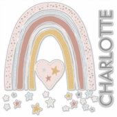 Gedemd Blush Roze regenboognevelwand Decale naam Sticker (Voorkant)