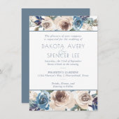 Gedemd Floral Garland | Pastel Pattern Weddenschap Kaart (Voorkant / Achterkant)