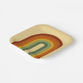 Gedemd rek gelaagde regenboogvierkant papieren bordje (Gebogen)