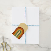 Gedemd retrospectief-zeven-groovy gelaagde regenbo cadeaulabel (Met Touw)