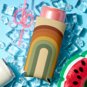 Gedemd retrospectief-zeven-groovy gelaagde regenbo seltzer blikjeskoeler