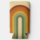 Gedemd retrospectief-zeven-groovy gelaagde regenbo seltzer blikjeskoeler (Voorkant)