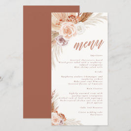 Gedemd Roos Pampas Terracotta Boho Wedding Menu