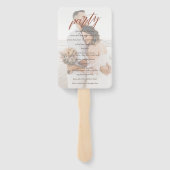 Gedemd Roos Pampas Terracotta Boho Wedding Program Handwaaier (Achterkant)