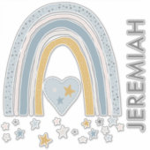 Gedemd Stusty Blue Rainbow Nursery Wall Decale Nam Sticker (Voorkant)