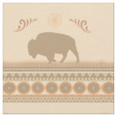 Gedemd tribaal Bison Stof (Close Up)