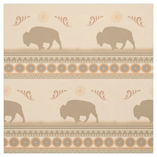 Gedemd tribaal Bison Stof (Swatch)