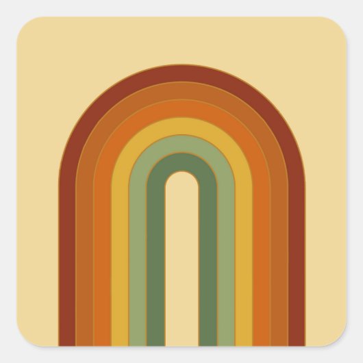 Gedemde rek met gelaagde regenboog vierkante sticker (Voorkant)