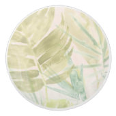 Gedemde tropische bladeren keramische knop (Voorkant)