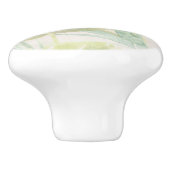 Gedemde tropische bladeren keramische knop (Zijkant)