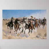 Gedemonteerd door Frederic Remington, Vintage Cowb Poster (Voorkant)