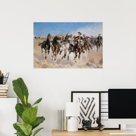 Gedemonteerd door Frederic Remington, Vintage Cowb Poster (Thuiskantoor)