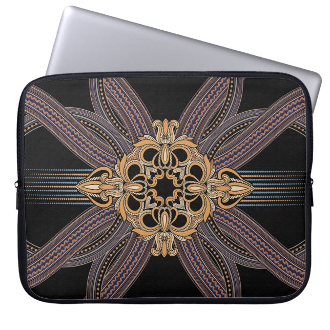 Gedemoreerd met elegante en luxe patronen. Roc Laptop Sleeve (Voorkant)