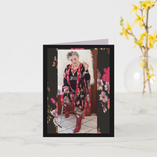 Gedemoreerd Wenskaart Kaart (Gele Bloem)