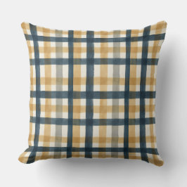 Gedempeld crèmekleurig waterverfkwast plissépatroo kussen