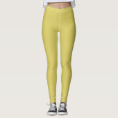 Gedempeld Geel Effen Leggings (Voorkant)