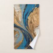 Gedempeld koper en blauwe marmeren abstract bad handdoek (Handdoek)