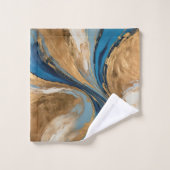 Gedempeld koper en blauwe marmeren abstract bad handdoek (Wasdoekje)