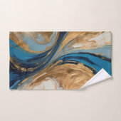 Gedempeld koper en blauwe marmeren abstract bad handdoek (Handdoek)