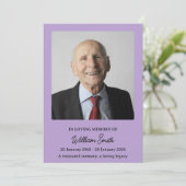 Gedempeld Lavendel Herdenkingsprogramma Overlijden Programmakaart (Staand voorkant)