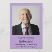 Gedempeld Lavendel Herdenkingsprogramma Overlijden Programmakaart (Voorkant)