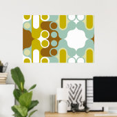 gedempt abstract patroon van geometrische india va poster (Thuiskantoor)