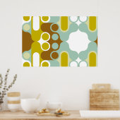 gedempt abstract patroon van geometrische india va poster (Keuken)